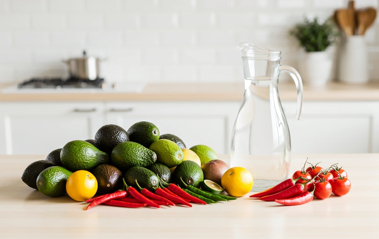 Ingredientes naturales y frescos sobre una mesa